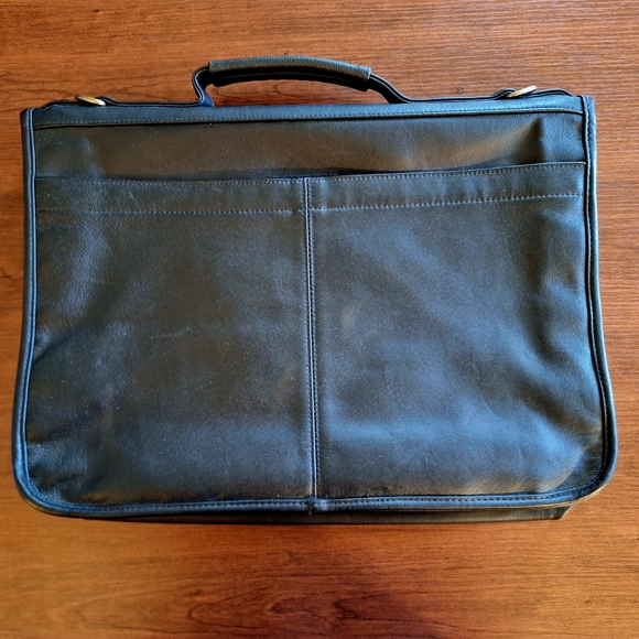 Vintage Bill Blass Black Leather Briefcase Bag 12x16 Very Good Condition - Picture 2 of 5